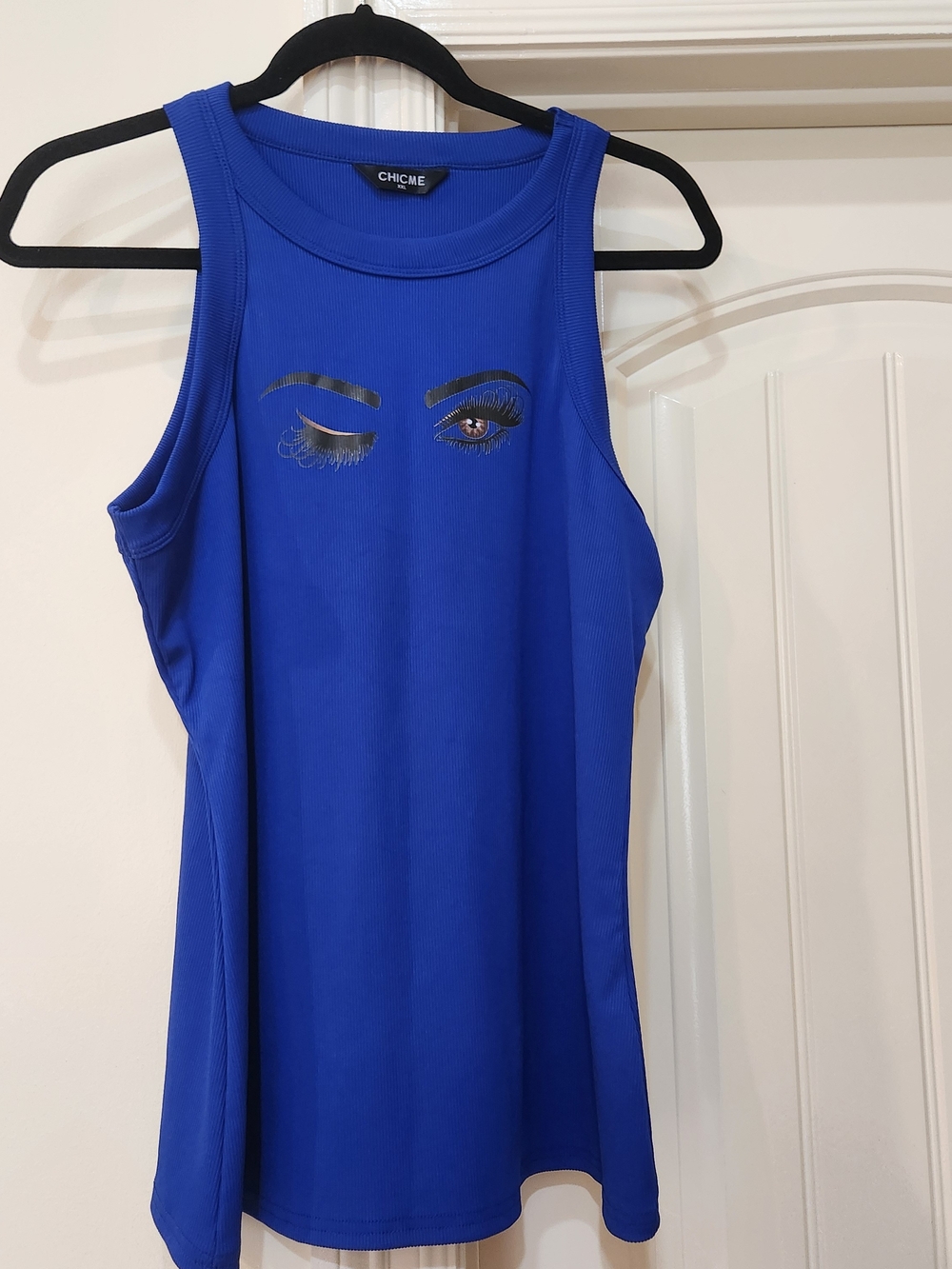 chic Cobalt Blue Graphic Sleeveless Tank